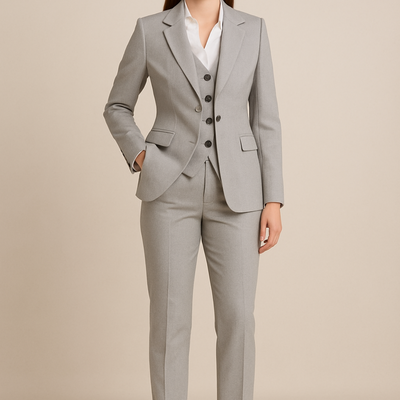 Firenze Damen 3-teiliges Ensemble – Blazer, Top und Hose