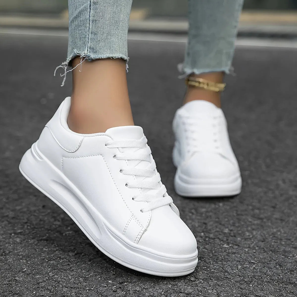 Frauen Orthopädische Leder Sneakers – Leicht und Bequem