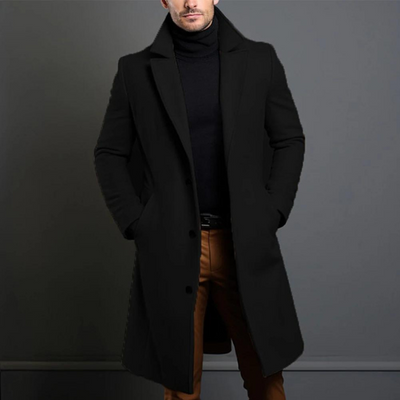 Lange Herren Winterjacke – Eleganter Schnitt im luxuriösen Woll-Look
