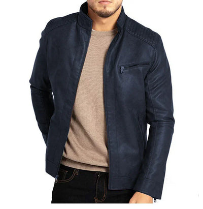 Herren Winddichte Lederjacke – Elegant & Umweltfreundlich